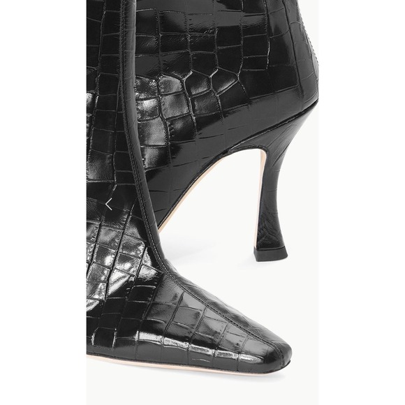 STAUD Cami Black Croc Embossed Knee High Boots New - Picture 3 of 6